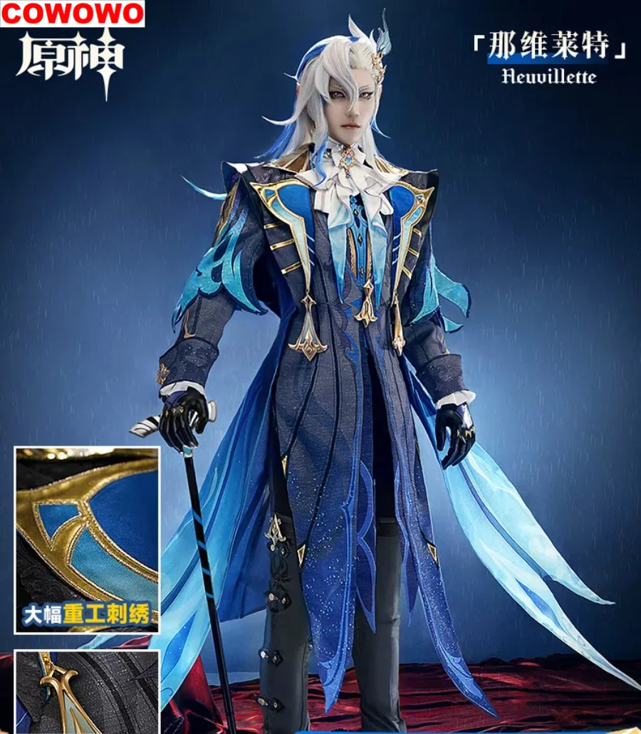 

COWOWO Genshin Impact Neuvillette Men Cosplay Costume Cos Game Anime Party Uniform Hallowen Play Role Clothes Clothing