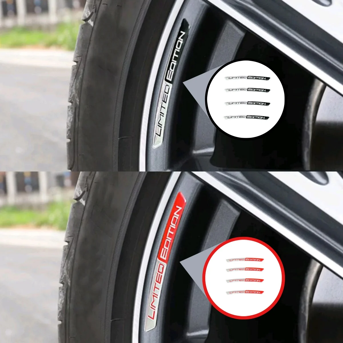 

4pcs Car Exterior Styling Accessories Car Wheel Hub Stickers Aluminium Alloy LIMITED EDITION Emblem Tire Rim Decorative Strips