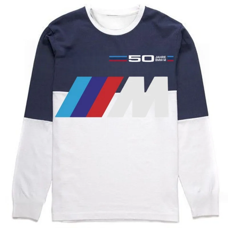

BMWGS Series Long Sleeved Men's Shirt,3D Printed Blue and Red Patchwork Motorcycle Sports Personality,Breathable and Comfortable