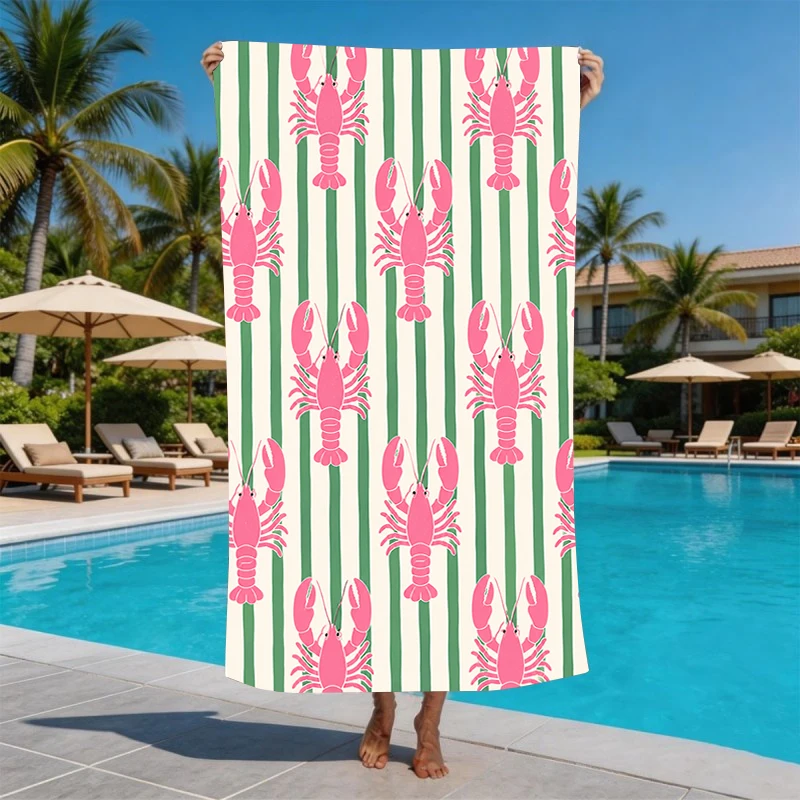 Cream Whole Slice Lemon Leaf Repeat Pattern Print Microfiber Quick Dry Fresh Citrus Design Outdoor Swimming Holiday Beach Towel