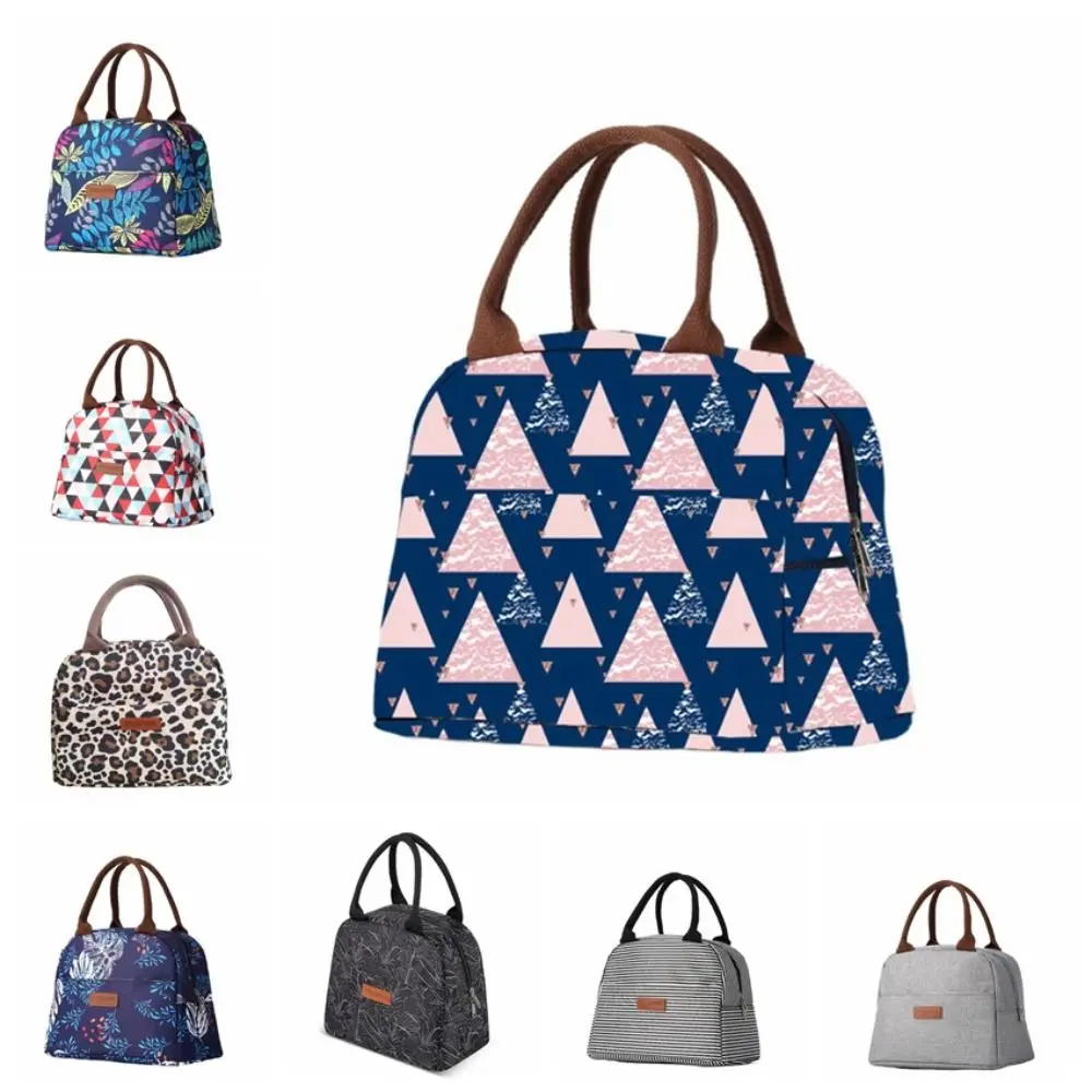Almacenamiento al aire libre, bolsas de Picnic de Color flor, bolso con aislamiento térmico, bolsa de almuerzo con aislamiento, refrigerador, cantimplora de tela Oxford