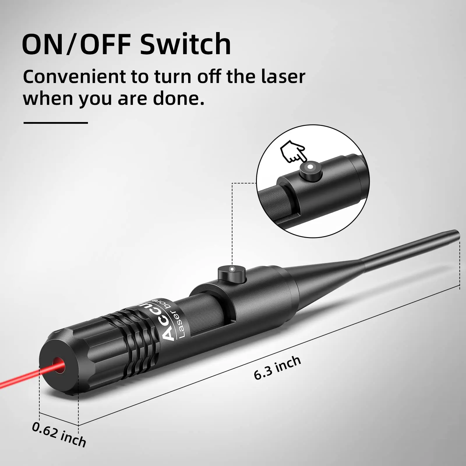 Red Laser Bore Sight Rifles Handgun BoreSighter Collimator 12 Adapter Kit Button Switch for 0.177 to 0.54 Caliber 17 Accessories