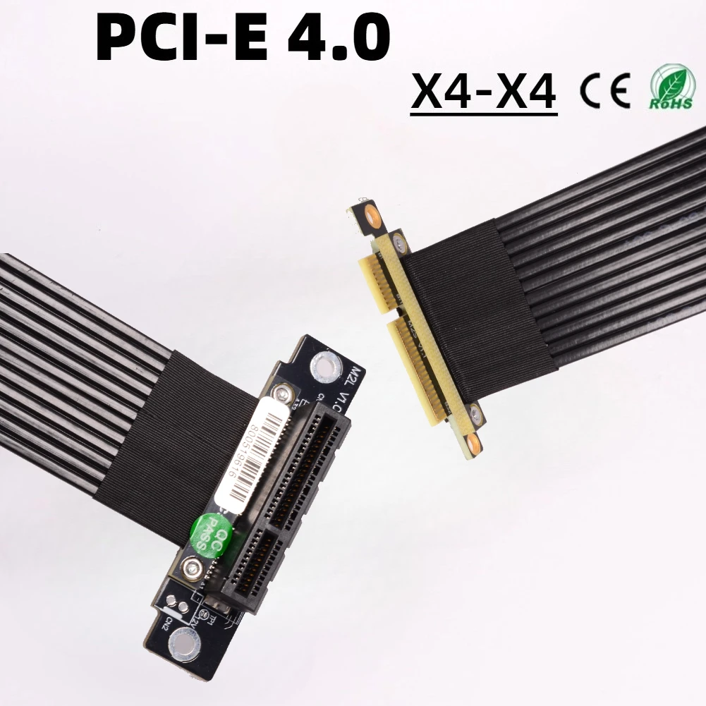 

ADT-Link PCIe 4.0 4x Gen4 Riser Cable Fold 90 Degree x4 to x4 Graphics Card Extension Adapter Jumper for Graphics Video Card GPU