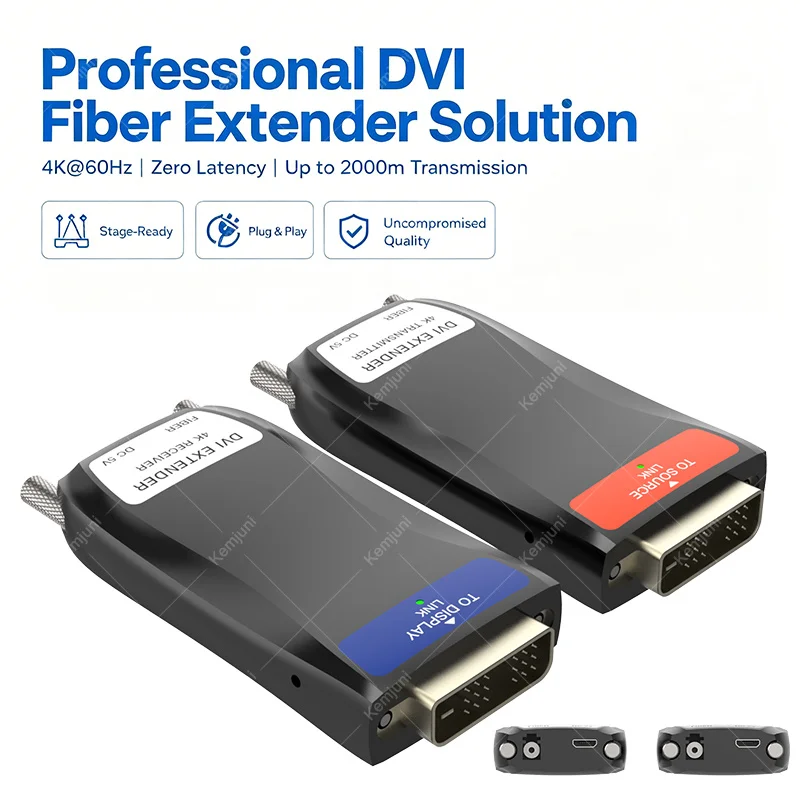 

MINI DVI To Fiber Extension Device 2000M HD 4K 60HZ LC Single Mode Multimode No Delay No Compression Optical Transmission