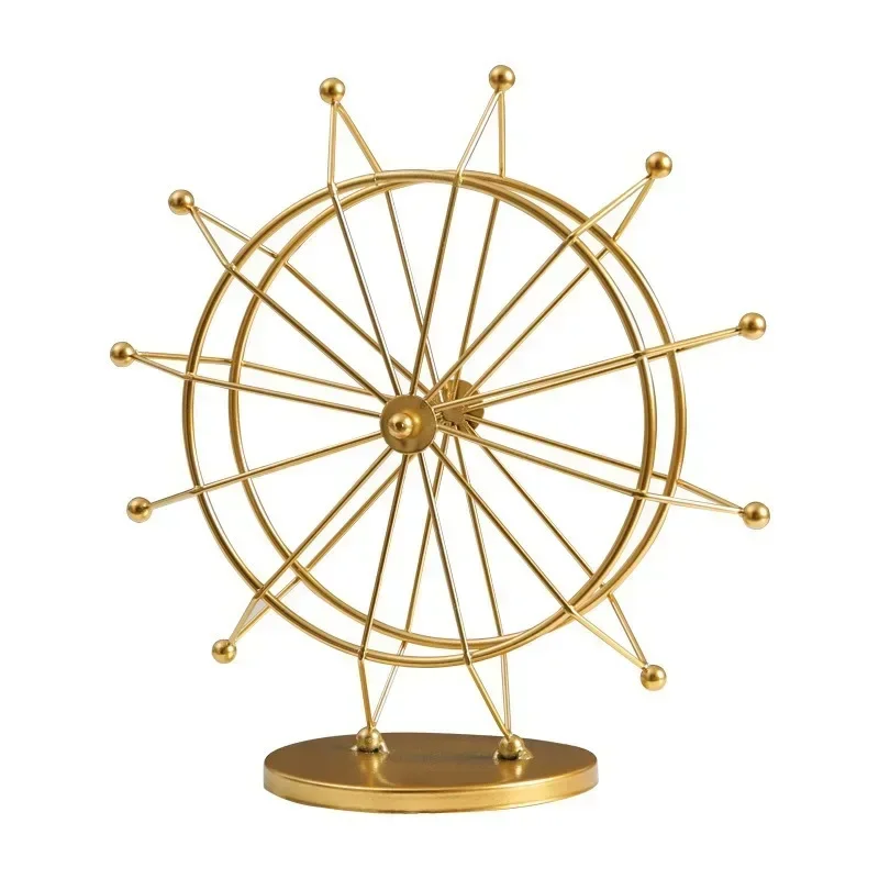 

Nordic Creative Rotating Ferris Wheel Gold Iron Desktop Decorations, Living Room, TV Cabinet Ornament