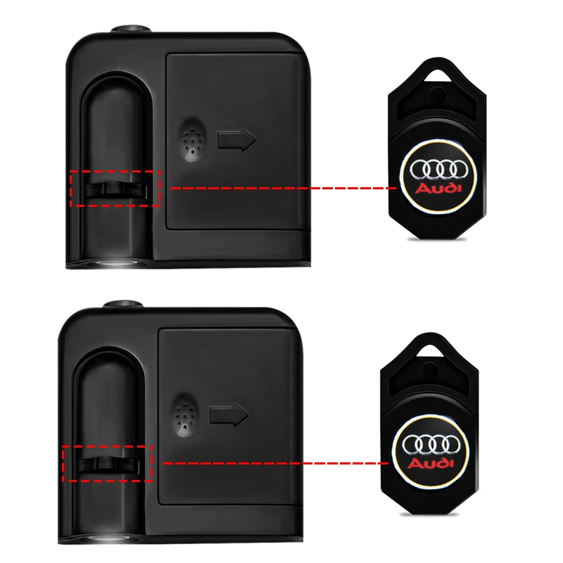 Car styling Door LED Wireless Welcome Light Logo For Audi Sline RS A3 A4 A5 A6 A7 A8 S3 S4 Q2 Q3 Q5 Q7 S6 RS3 RS5 Auto Projector view 3