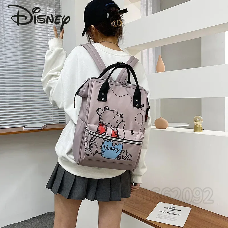 Disney Winnie The Pooh New Diaper Bag Backpack Fashion Baby Bag Luxury Brand Cartoon Cute Baby Diaper Bag Large Capacity