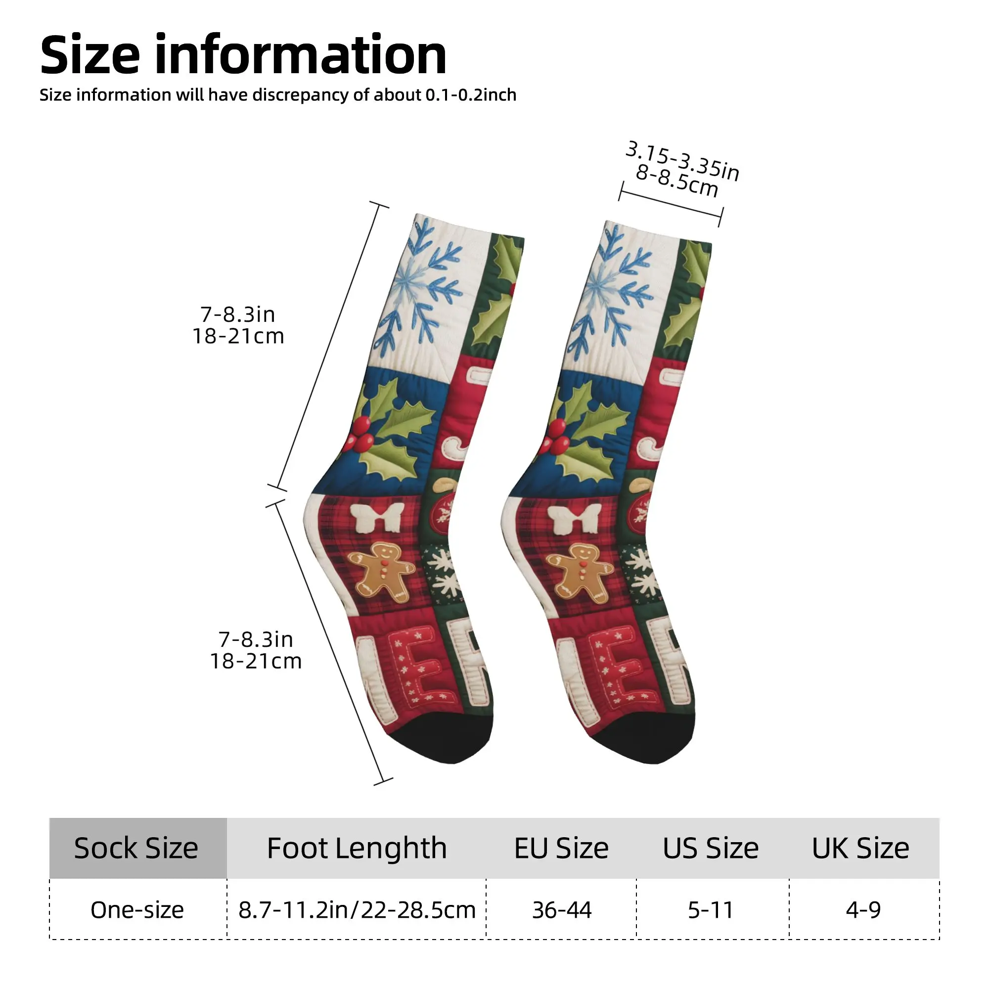 عيد ميلاد سعيد الجوارب الرجالية النسائية البوليستر موضة الجوارب Harajuku الربيع الصيف الخريف الشتاء الأوسط جوارب أنبوبية هدية