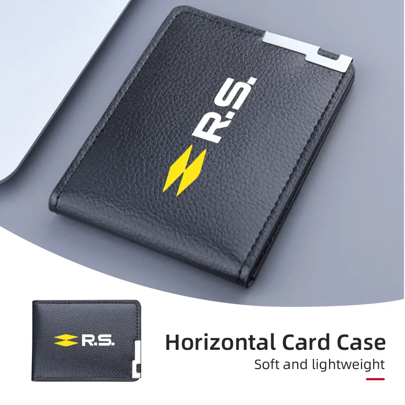 PU Leather Car Credit Card Holder Wallet Coin Purse Auto Accessories For Renault Koleos Kadjar Scenic Megane Sandero