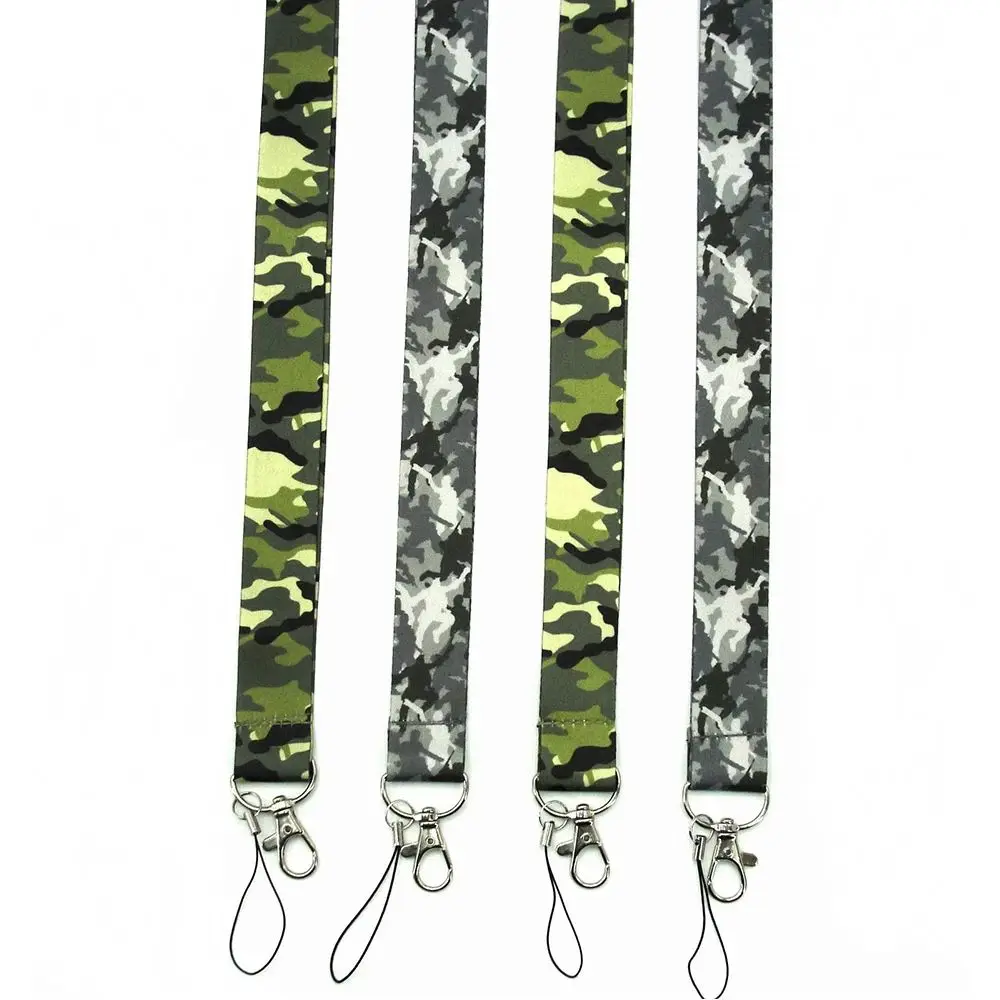 Webbings Ribbon Phone Lanyard Strap Key Ring Holder Hang Rope Phone Ribbon Camouflage Lanyards Phone Hang Rope Neck Straps