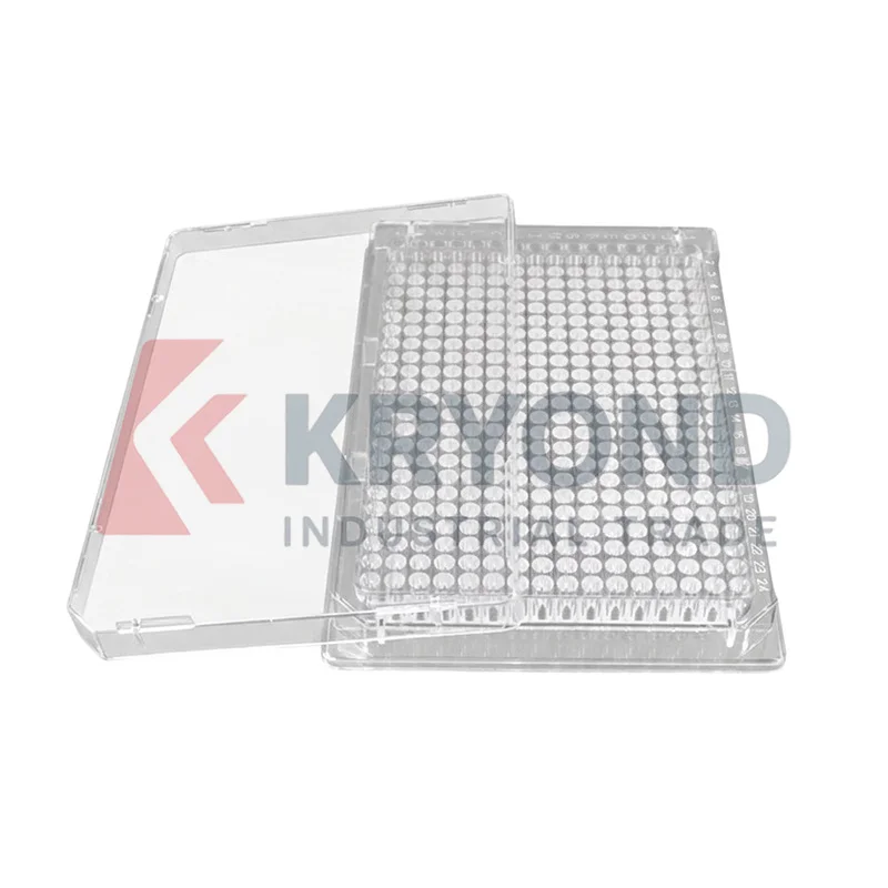 Generic Disposable 384 Wells Microplate with Cover Plastic Multiwell Assay Plate High Throughput Lab Testing Sample Package 5PCS