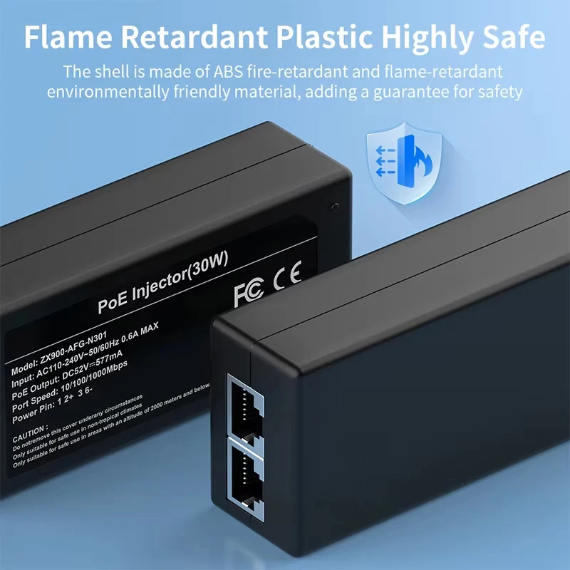 Gigabit 2 Port POE Extender 10/100/1000Mbps POE Repeater IEEE802.3af.at Standard for NVR IP Camera AP IP VOICE POE