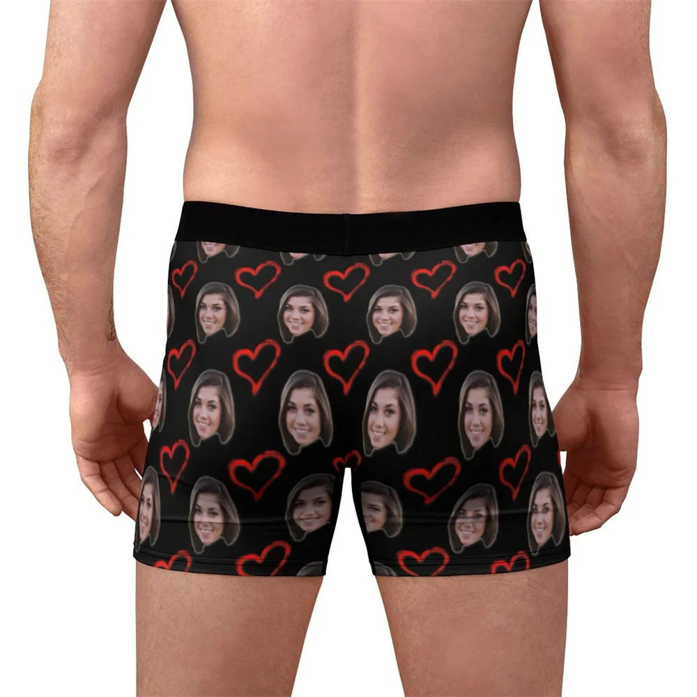 Custom Boxers with Face, Personalized Face Photo Underwear for Him, Face on Men's Underwear, Customized Boxer Briefs, Valentine'