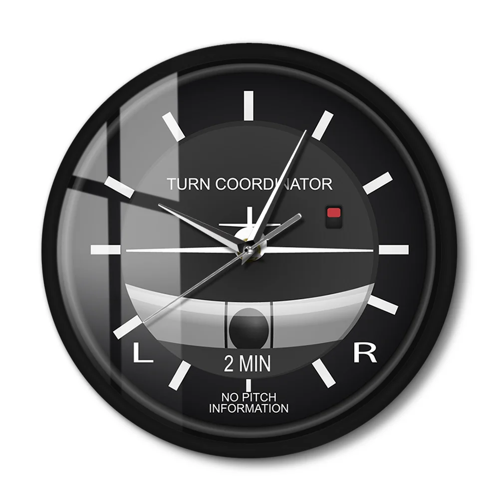 Aviation Turn Coordinator Smart Wall Clock Pilots Home Decor Airplane Instrument Cockpit Voice Activated Light Emitting Watch