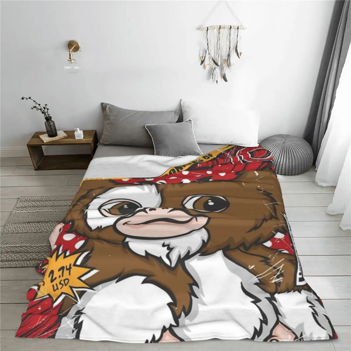 The Chronicles Of Gizmo Mogwai Gremlin Blankets Velvet Print Breathable Soft Throw Blanket for Home Couch Bedding Throws