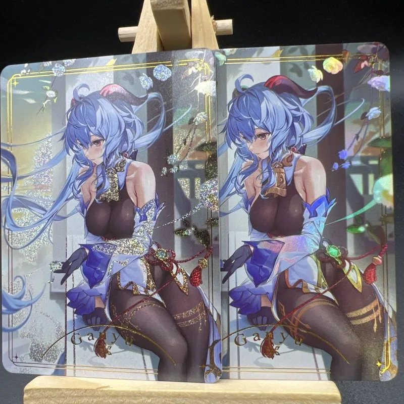 Diy 9 stks/set Genshin Impact Kamisato Ayaka Raiden Shogun Zelfgemaakte Kleurrijke Flash Card Game Collectie Schilderen Kaart Speelgoed gift
