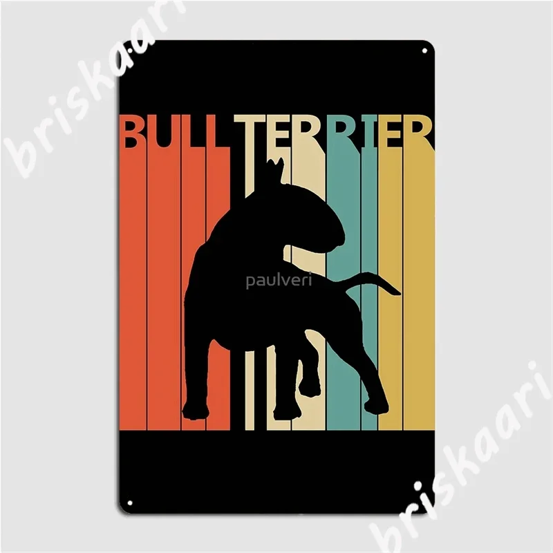 Vintage Bull Terrier Dog Metal Signs Cinema Living Room Club Bar Retro Plates Bull Terrier Tin sign Posters