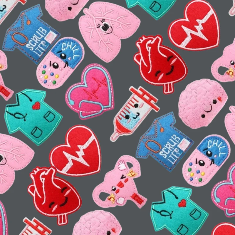 Cartoon Nurse Uniform Embroidered Cloth Sticker Bag Patch Sticker Decorative Syringe Pill Computer