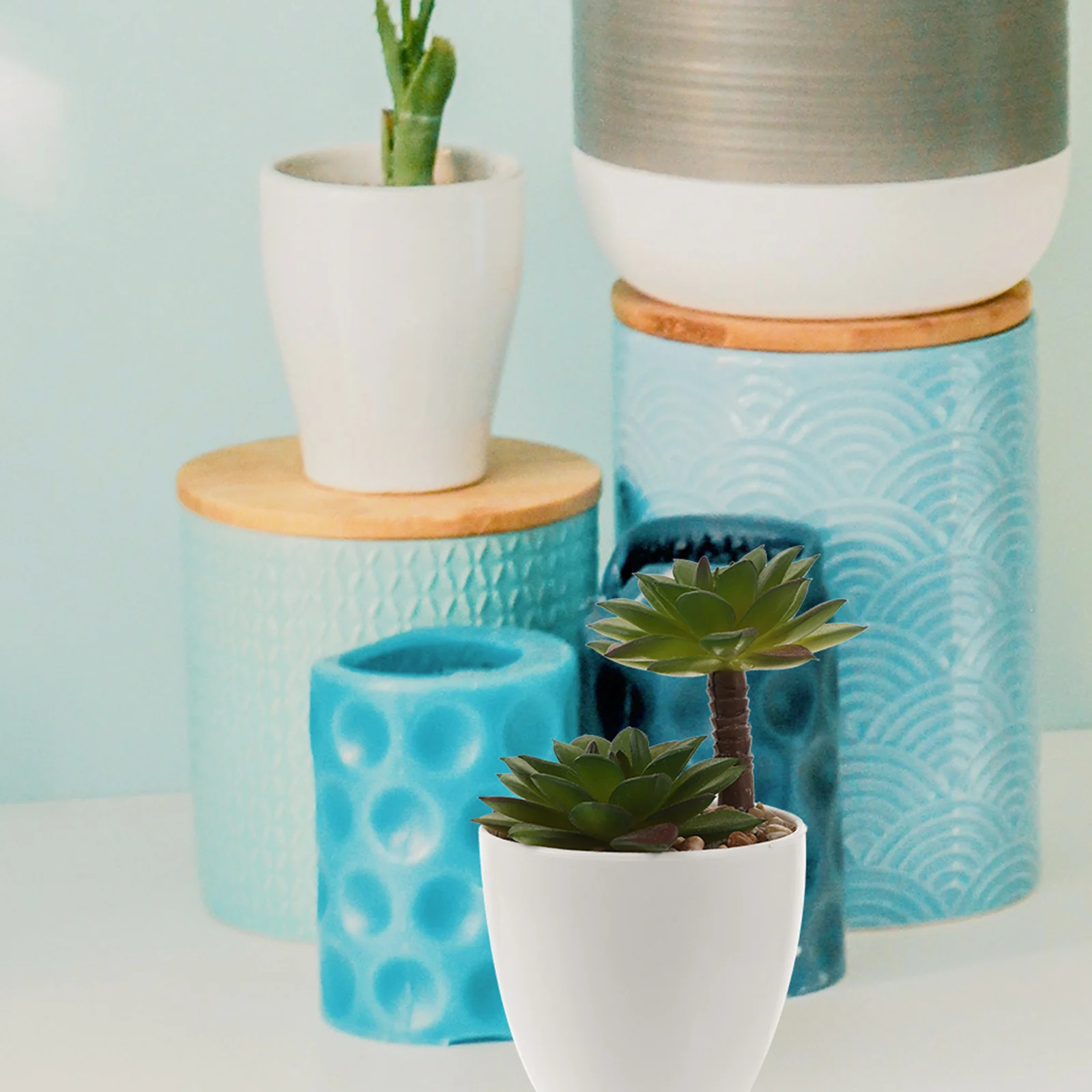 

1pc Simulation Succulent Plant Fake Mini Bonsai Decor For Home Office Indoor Garden Artificial Plants Housewarming Gift