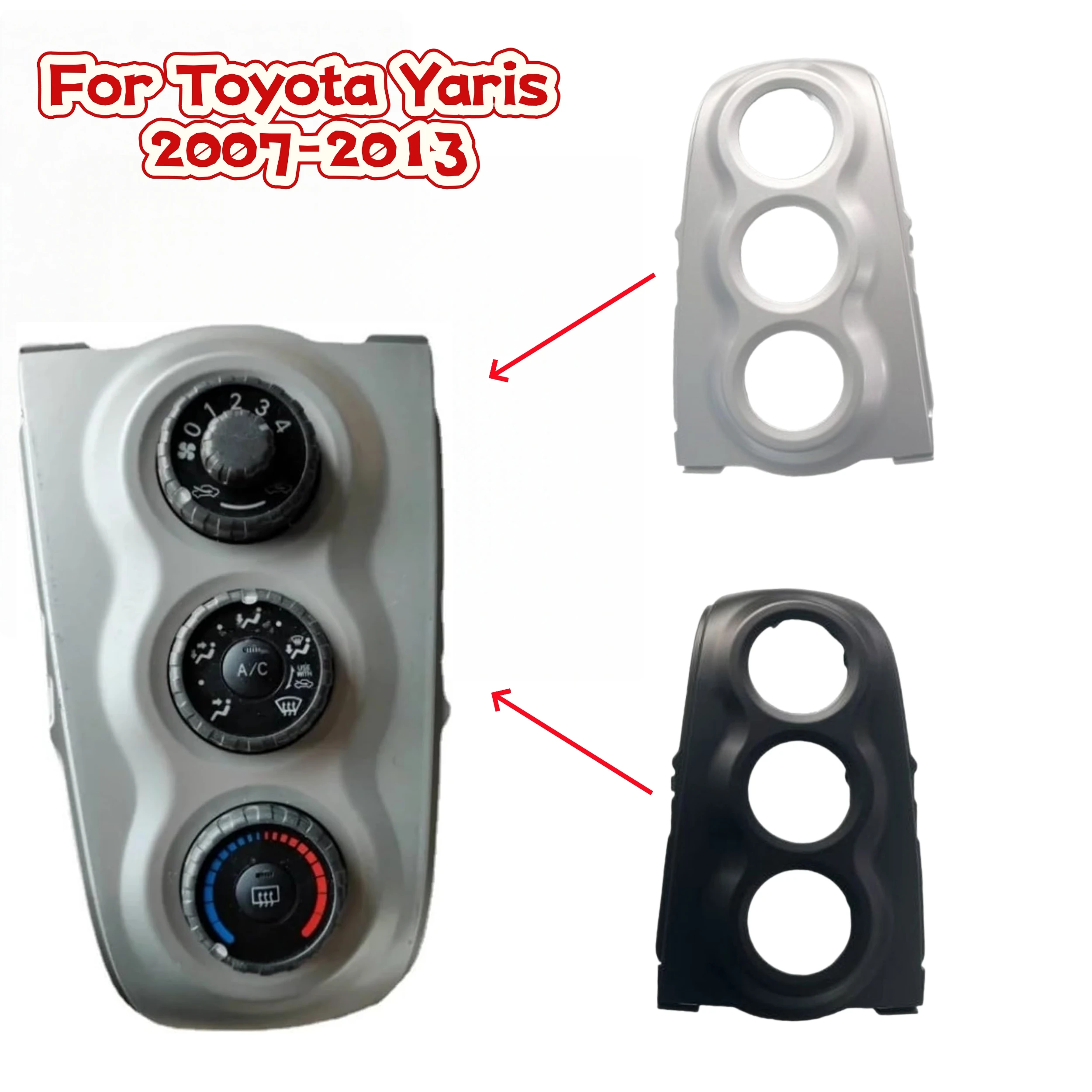 Dekorative Schalttafel für Klimaanlage im Auto, passend für Toyota Yaris 2007 2008 2009 2010 2011 2012 2013, Lüftungssteuerungsrahmen