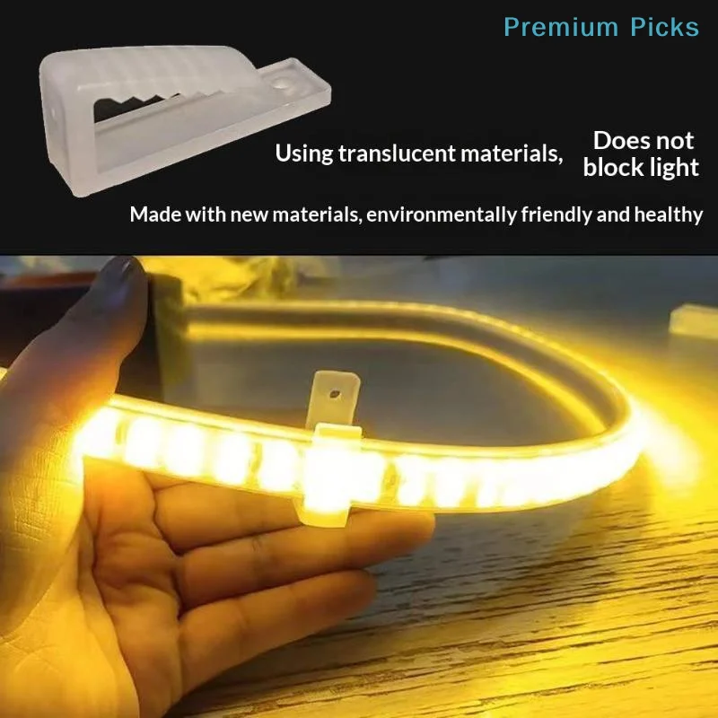 50Pcs 8-20mm LED Strip Fixer Clips Durable Fastener Holders Compatible with 3014 3528 5050 Strips for DIY Neon Lighting Projects