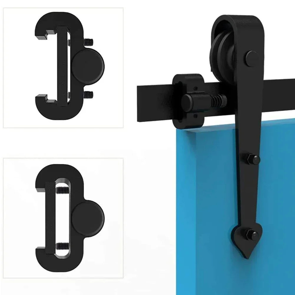 Household Hardware Barn Door Stopper Adjustable Aluminum Double Pulley Easy Install For Folding Door Hanging Rail Sliding New