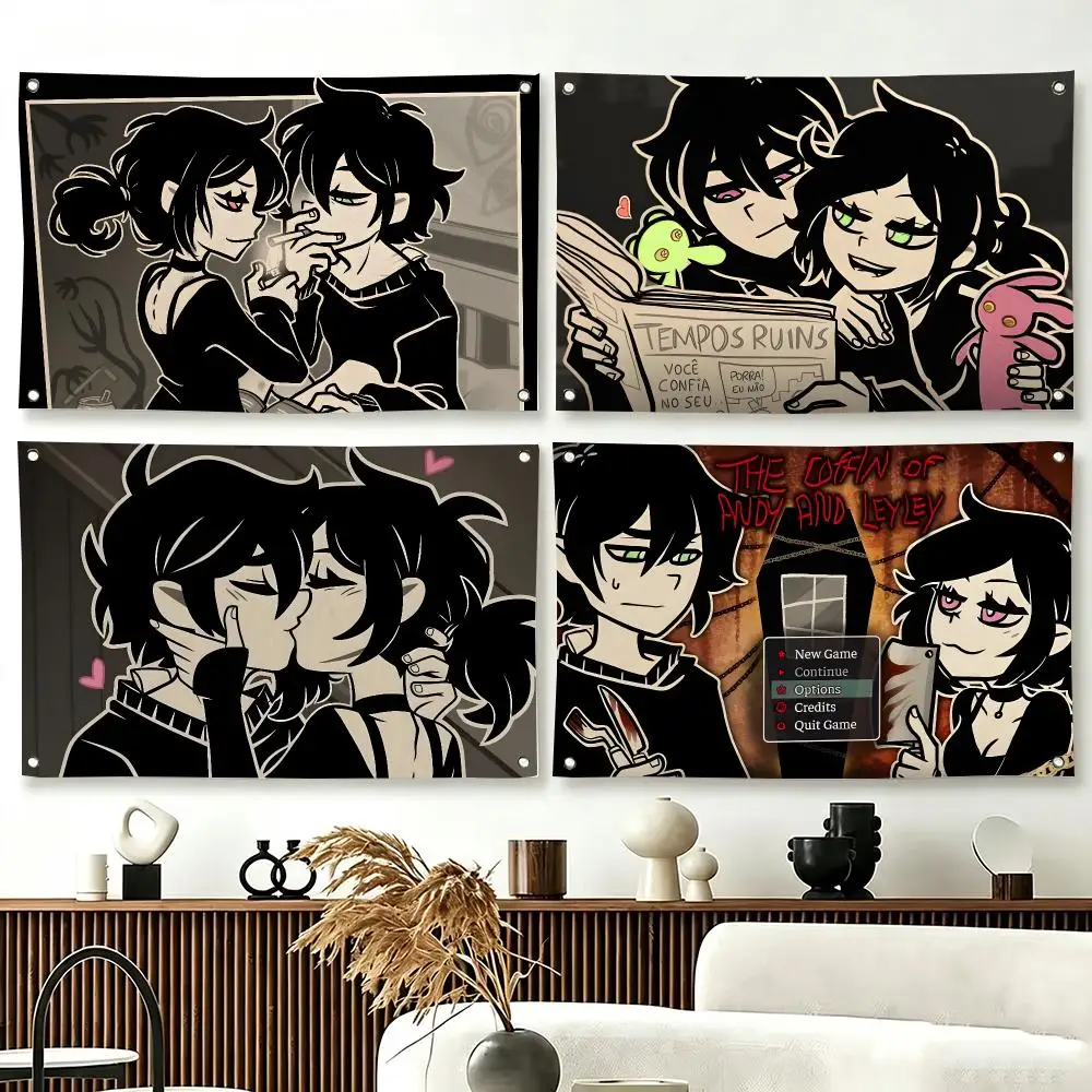 Horror Game The Coffin of Andy and Leyley Flags  For Living Room Home Dorm Decor Wall Outdoor Camping Party Banner Gifts