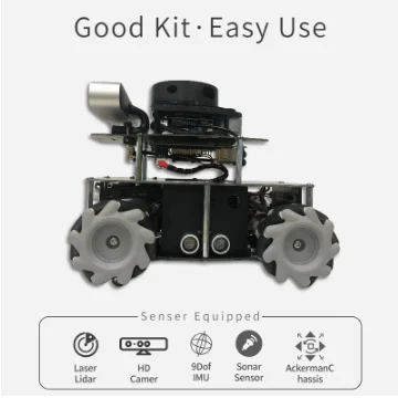 Imagem -02 - Mecanum Roda Omni Mover Ros Robô com Laser Lidar Rgb-d Câmera e Sensor de Sonar