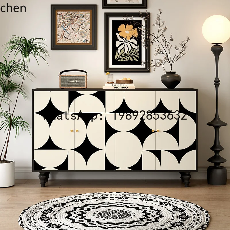 

A1 Solid Wood Vintage Entryway Cabinet Geometric Sideboard Wall-Mounted Integrated Storage Cabinet