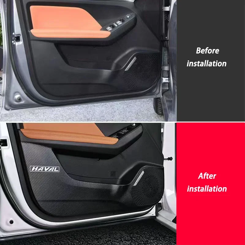 

For GWM Haval Hover Jolion 2022 2021 Leather Car Door Anti Kick Pad Protection Side Edge Film Protector Stickers Accessories