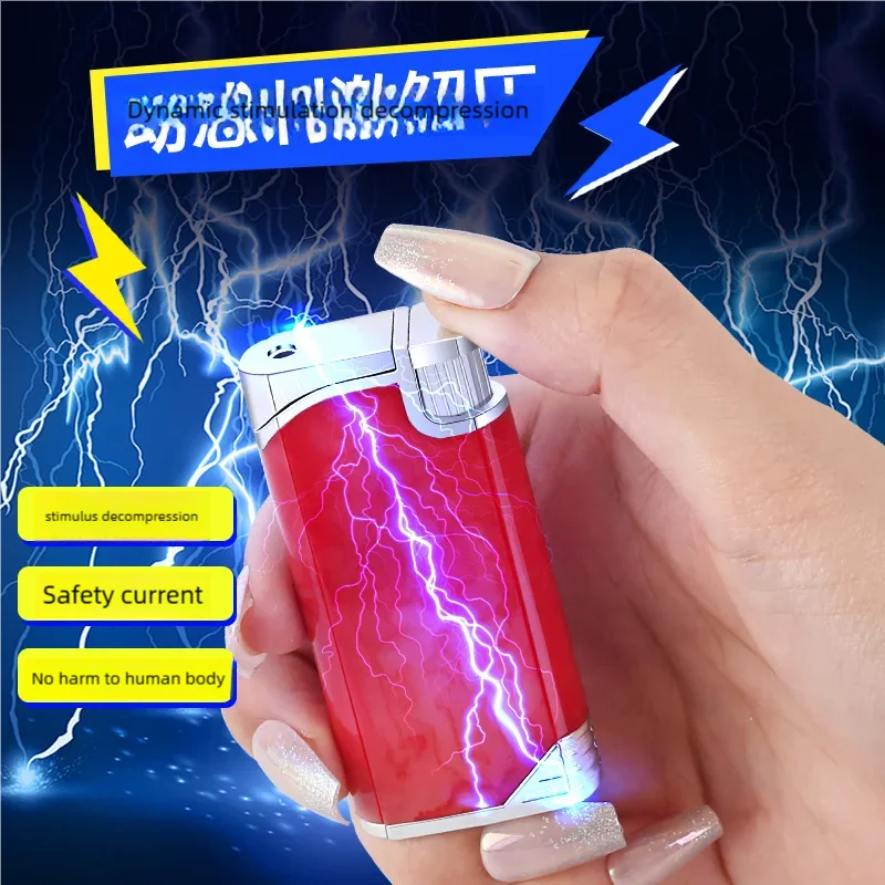 New strange electric current trickster rushes straight to windproof green flame lighter Tiktok Kwai video number live broadcast