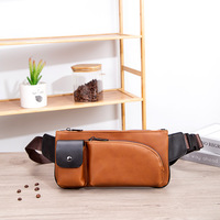 2025 New Shoulder Bag Men's Retro Chest Bag Solid Color Casual Korean Version Trendy Crossbody Sports Waist Bag 8 Inches