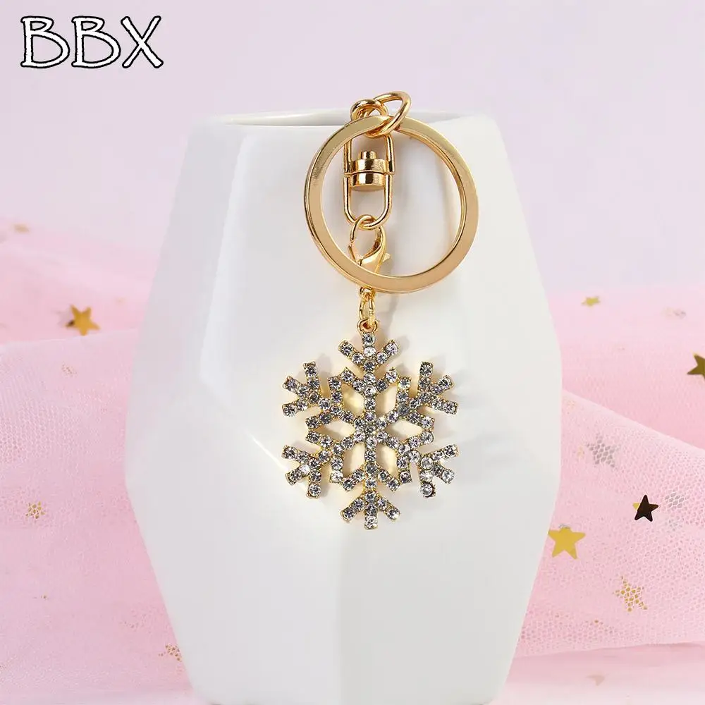 

Съемный модный рождественский подарок для женщин, женский брелок со снежинкой и кристаллами, кулон, брелок для ключей, ювелирные изделия