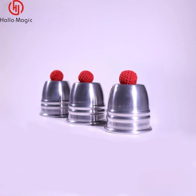 Super Aluminium Professional Cups and Balls Gimmick Props Magic Tricks Magician Close Up Illusion