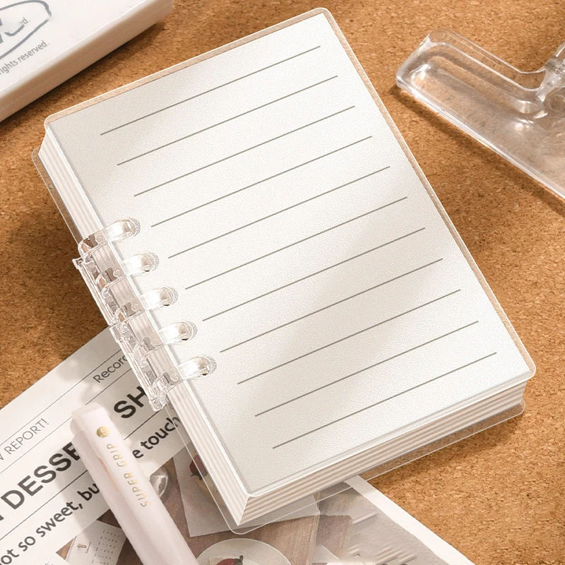 Loose Leaf Notebook 80 Sheets A5 Binder Journal Lined Paper for School Office Notes Korean Style Study Writing Organizer