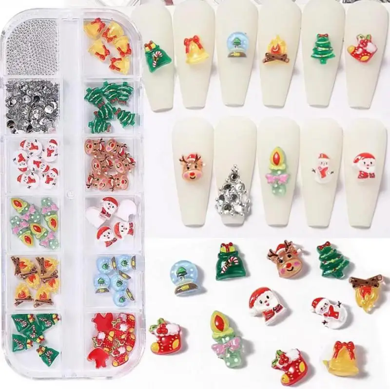 Autocollant de Noël pour les ongles, feuilles d'érable d'automne, décalcomanie d'hiver, fleur de flocon de neige, breloque à ongles bricolage, paillettes, accessoires de manucure, tranches