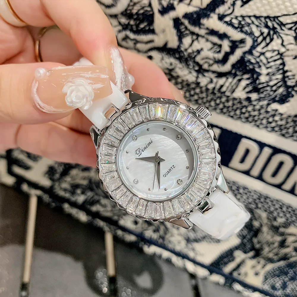 Elegant Women'S Watch, Fashionable And Exquisite Watch Ceramic Strap Quartz Women'S Wristwatch High Quality Watch, Unique Watch.