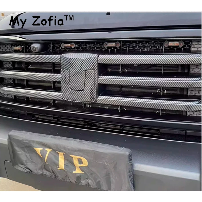 For Great Wall GWM Tank 300 2023 2024 2025 Car Front Emblem Badge Decals Black Steering Wheel Hub Logo Grille Cover Accessories