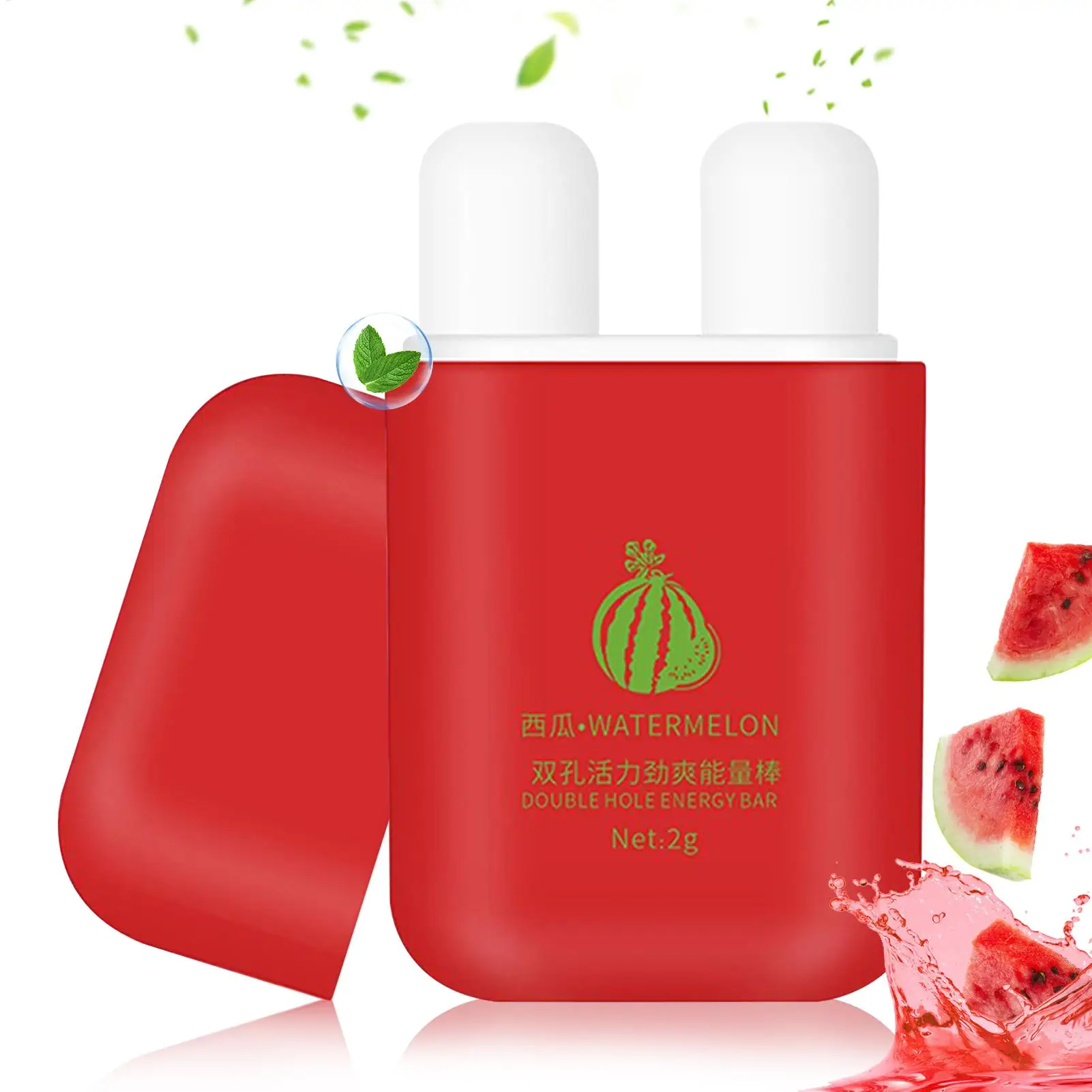 Barra de inhalador Nasal, inhalador refrescante para dejar de roncar, evitar la hinchazón, dos palitos de fosas nasales, barra energética de sandía/menta/melocotón/uva
