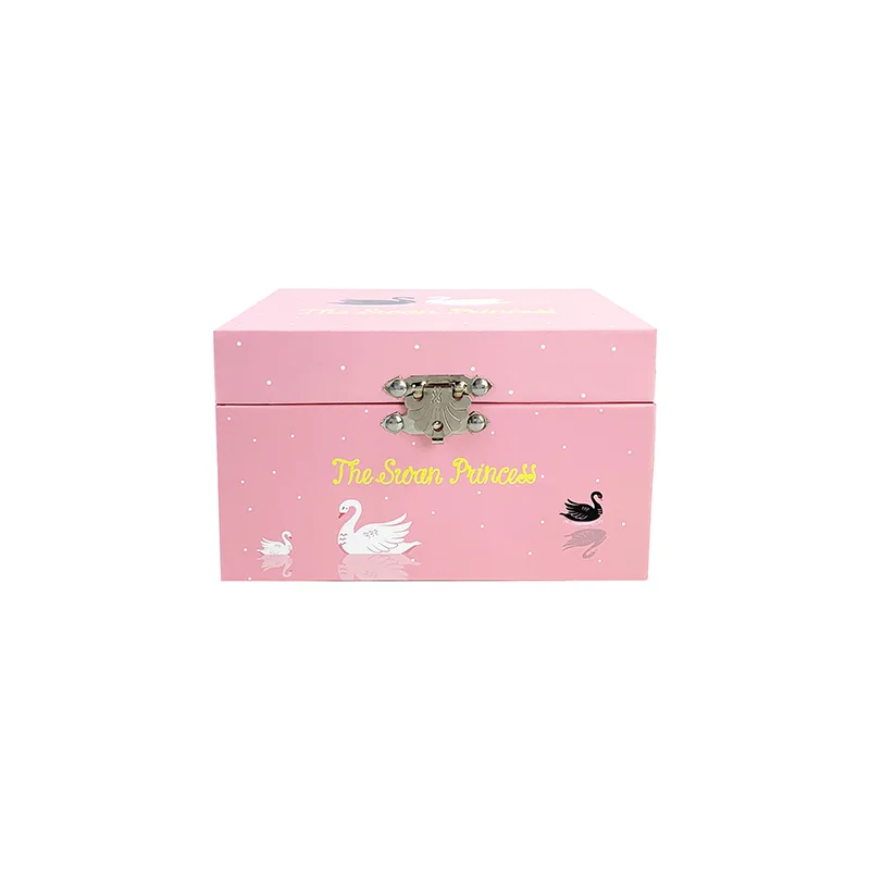 

Girl Swan Music Jewelry Box Small Rectangular Rotating Swan Music Doll Gift Box Daily Storage Birthday Christmas Gift Boxes S186