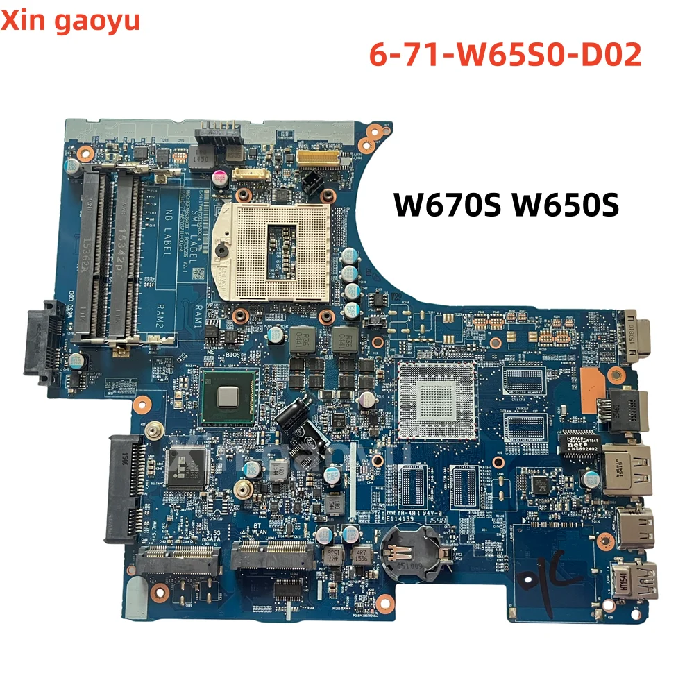 Placa-mãe original do portátil para CLEV0, W650S, W650, W650SC, W650SR, W670S, W670SR, W670SR, 6-77-W670SZIU-D02, 6-71-W65S0-D02