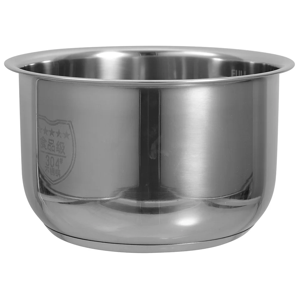 

1pc Electric Rice Cooker Liner 304 Stainless Steel Double Bottom Inner Pot Replacement 131-132 Height Multi-use Kitchen Gadgets