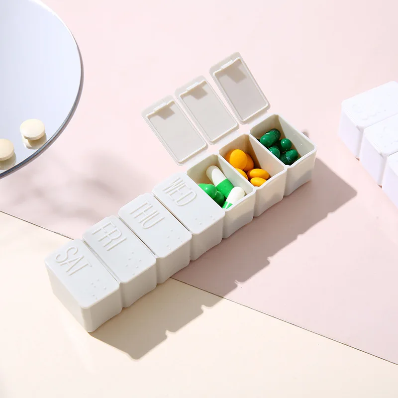 Weekly Pill Box Travel Medicine Storage Pill Case Organizer Drug Container Tablet Dispenser Plastic Independent Lattice