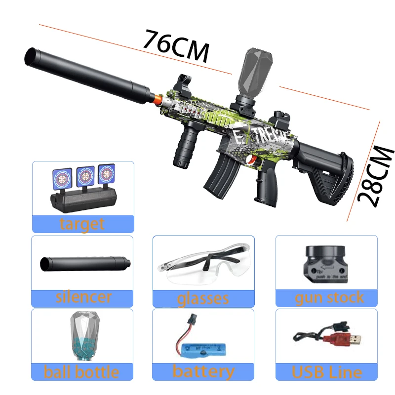M416 Palla elettrica Blaster Pistola giocattolo AK P90 Pistola Tiro Gioco sportivo Gioco all'aperto ricaricabile ad alta velocità per adulti