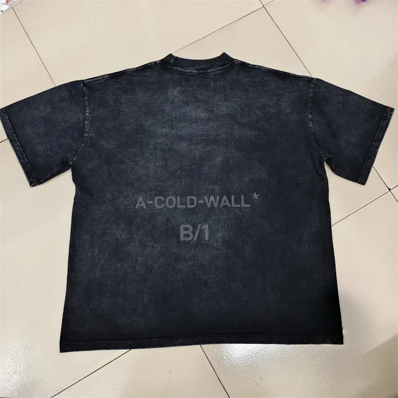 ACW 1:1 High Quality Simple Heavy Washing Short Sleeve T-shirt High Street Men Women Trend Loose A-COLD-WALL Tee Tops