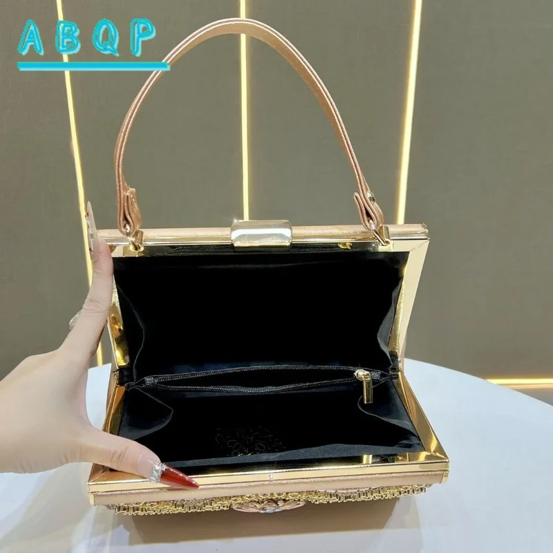 New Dinner Handbag Shiny Diamond-encrusted Dinner Women's Handbag Luxury Brand Fashion Trend Shoulder Messenger Bag High Quality