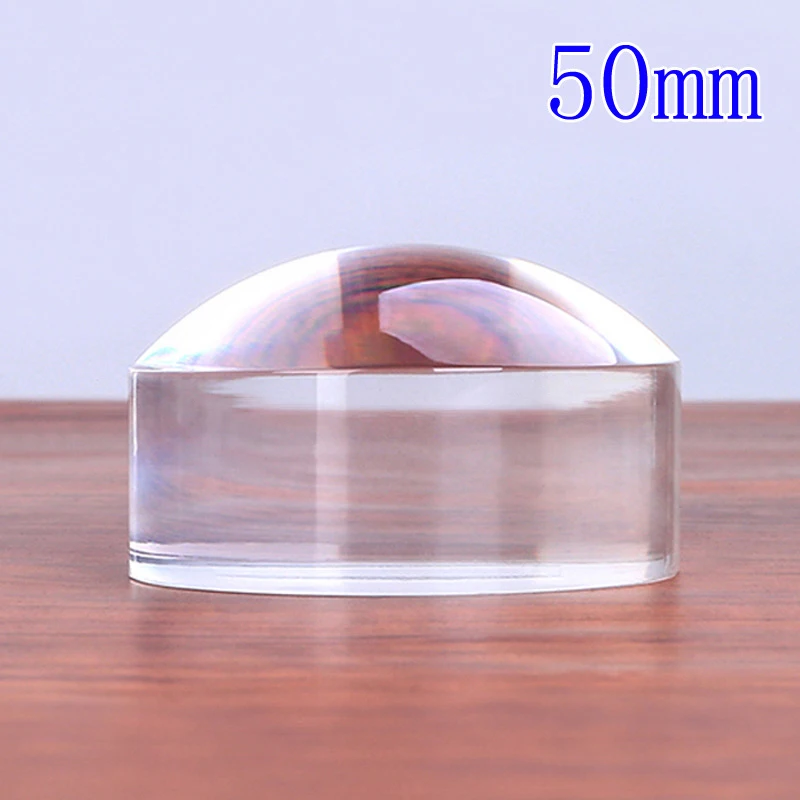 50mm Acrylic Magnifier, 8X Paperweight Magnifying Glass Dome, Half Ball Sphere Lens For Photography, Decoration, Reading