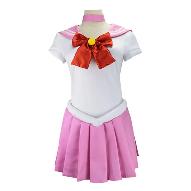 Anime Sailor Moon Cosplay Costume Tsukino Usagi Uniform Dress Outfits Cosplay Yellow Wig Halloween Carnivl Party Women Kids # 1