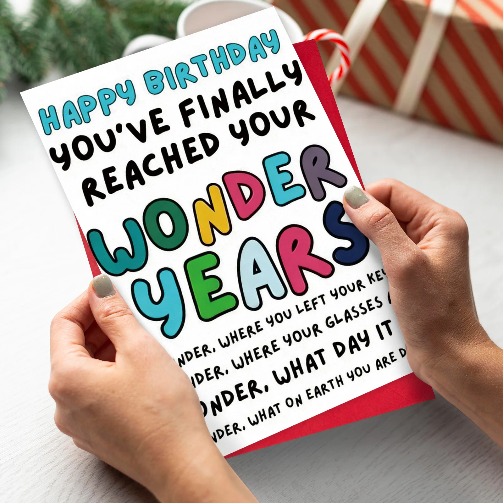 Creative 1 funny happy birthday greeting card envelope set humorous text unforgettable birthday greeting card - view 3