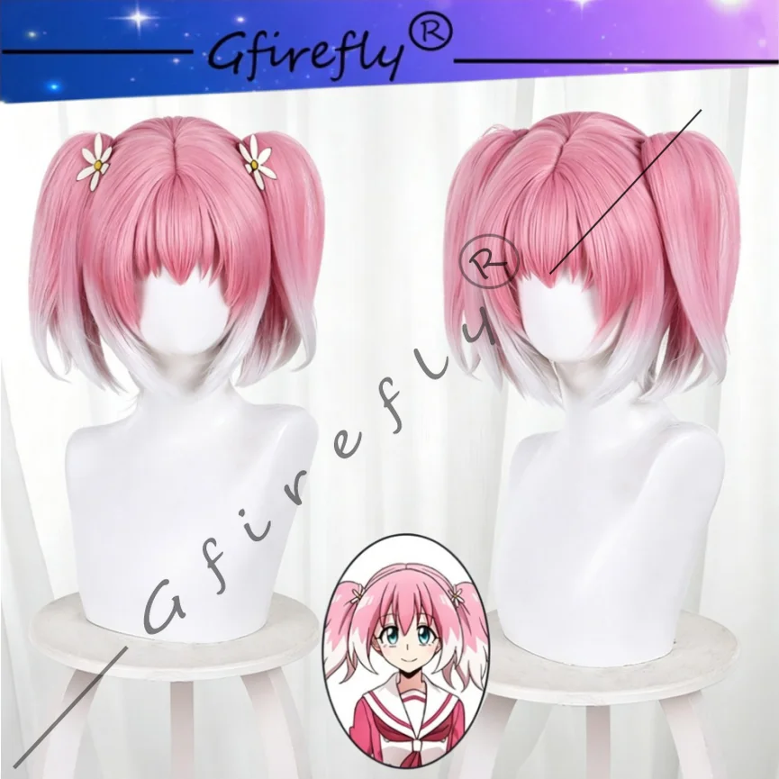 

Talentless Nana Nana Hiiragi Cosplay Wig Pink White Gradient Double Ponytails Middle Part Long Scalp Top Halloween Comic Con